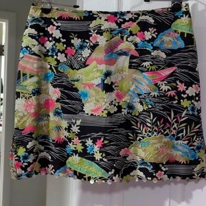 BEAUTIFUL ANNE CARSON 100% SILK ASIAN SKORT SIZE 12